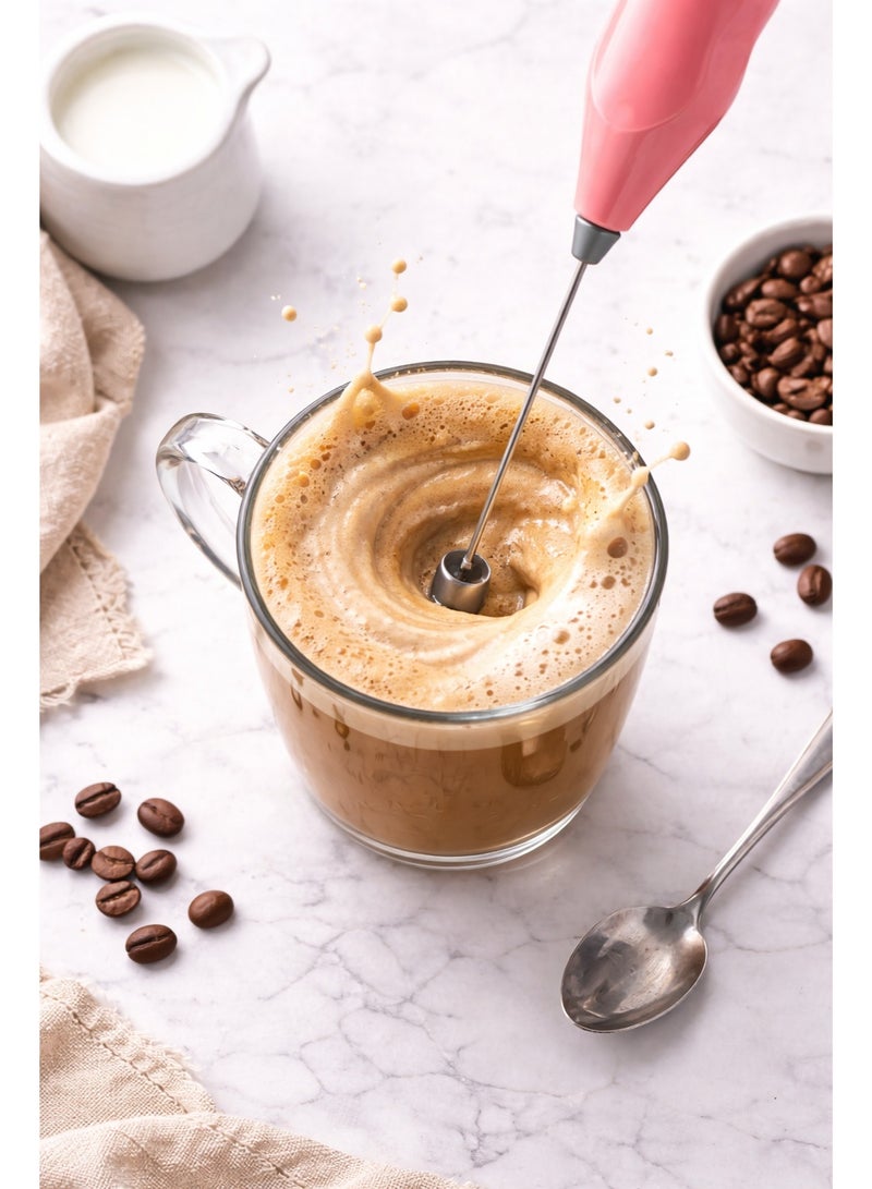 فيندكس جهاز كهربائي محمول لصنع رغوة الحليب - قطعتان - جهاز قوي لصنع رغوة القهوة والحليب للكابتشينو واللاتيه والشوكولاتة الساخنة - مضرب من الفولاذ المقاوم للصدأ، خفيف الوزن وسهل الاستخدام - Image 3